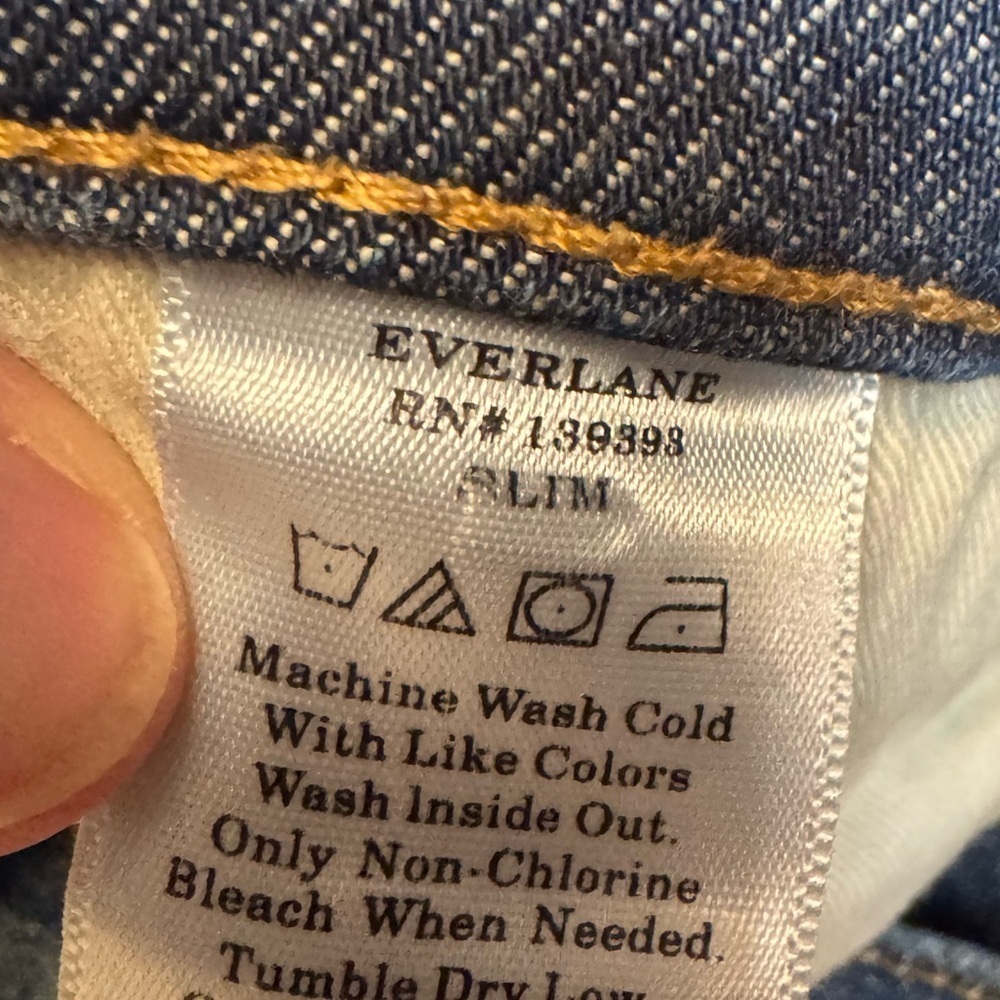 EVERLANE 5 Pocket Dark Wash Stretch Jeans Size 30 X 26 Women Mid Rise Slim Denim - Picture 10 of 14